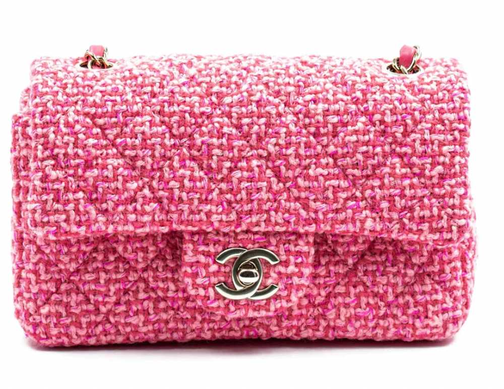 Product Details Pink Fuschia Tweed Mini Rectangul… - image 1