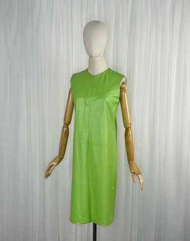 1960s green leather dress