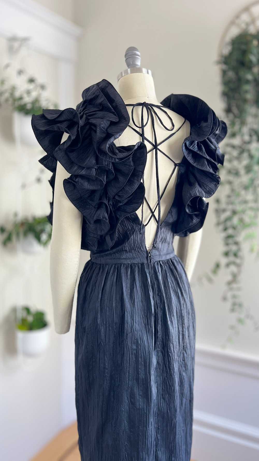 1980s Lace-Up Ruffled Dress | small - image 2