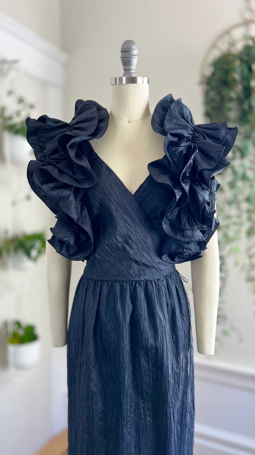 1980s Lace-Up Ruffled Dress | small - image 6