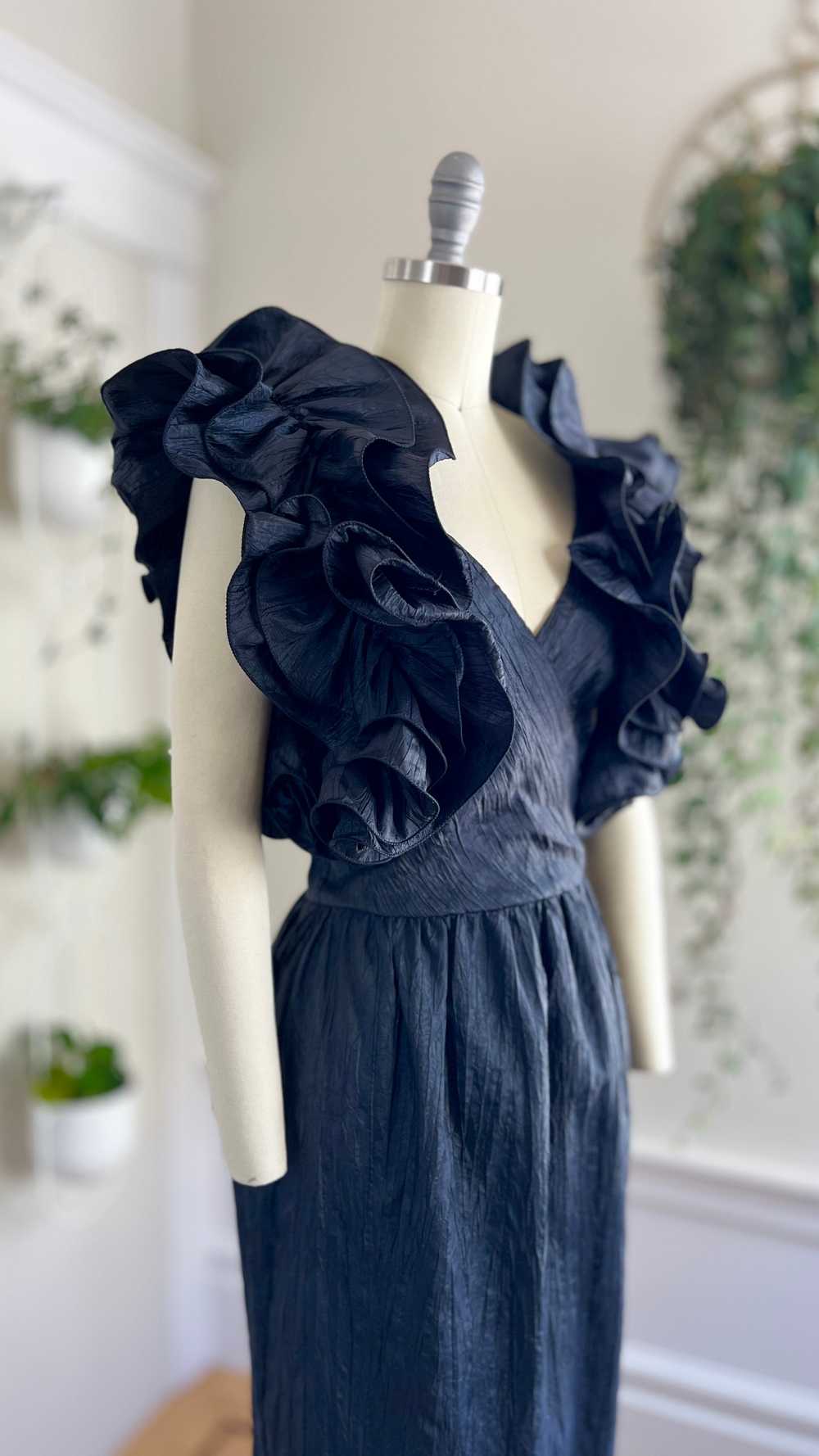 1980s Lace-Up Ruffled Dress | small - image 7