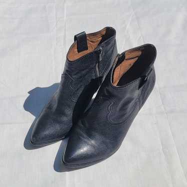 Frye Reina Black Leather Ankle Booties Womens Sz … - image 1