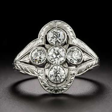 Art Deco Engraved Diamond Dinner Ring