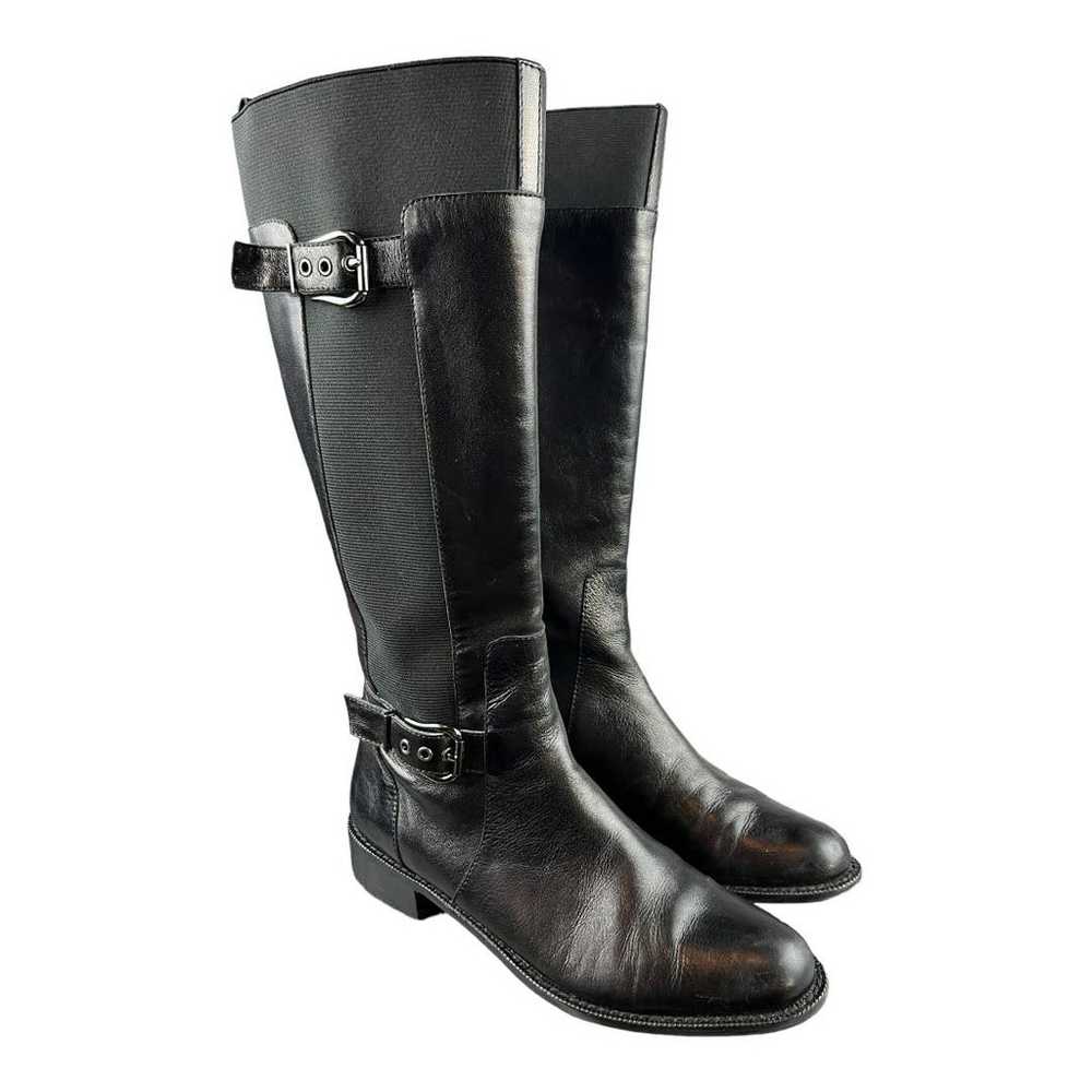 Van Eli Black Leather Womens Riding Boots Knee Hi… - image 1