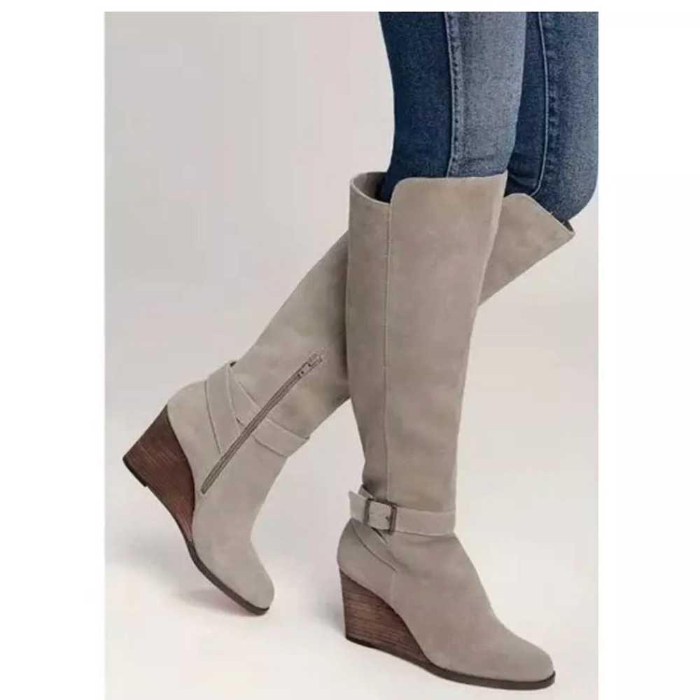 Sole Society Paloma Suede Knee High Wedge Boots M… - image 5