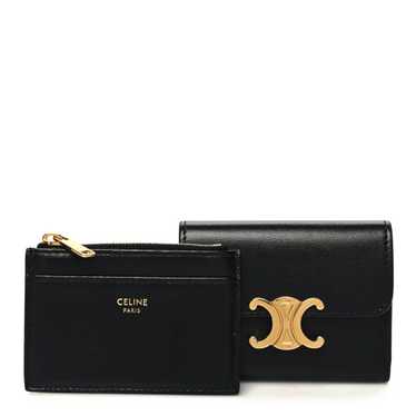 CELINE Calfskin Compact Triomphe Wallet With Coin… - image 1