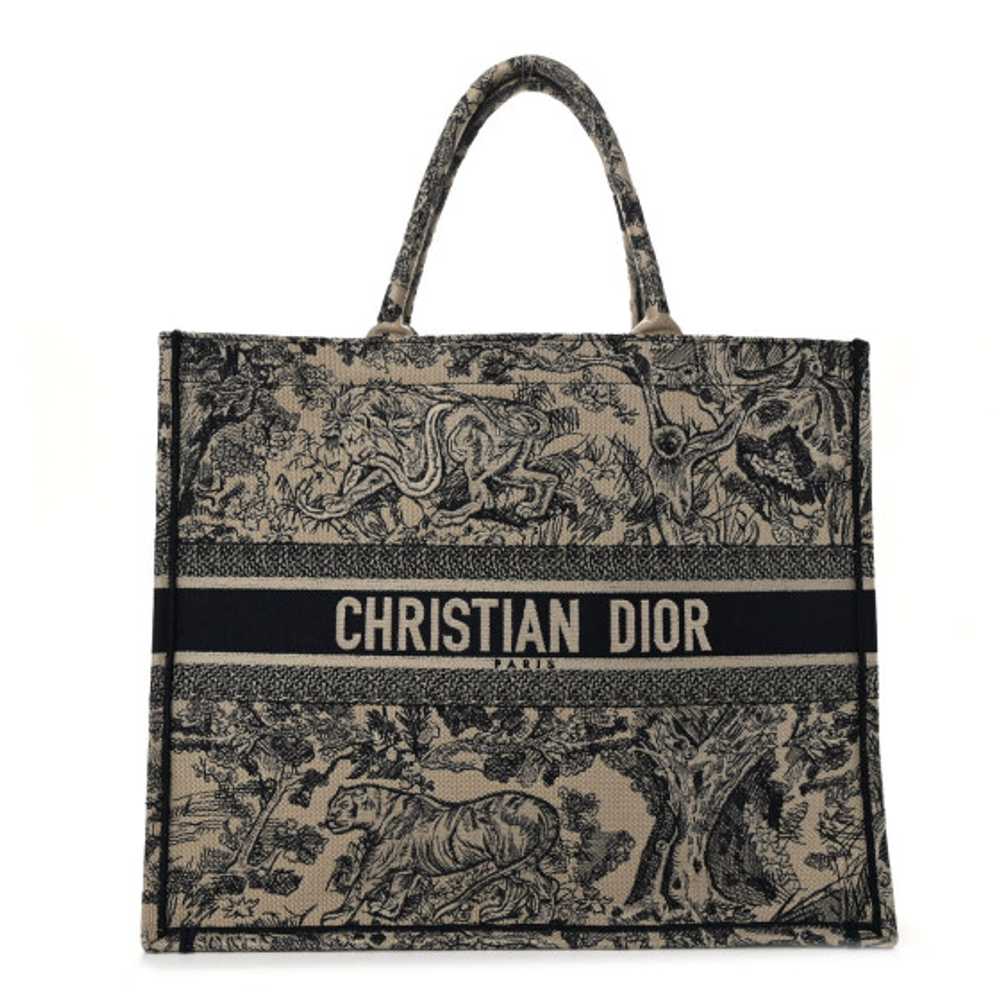 CHRISTIAN DIOR Canvas Embroidered Large Diorivier… - image 1