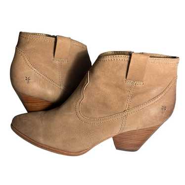 Frye Women's Reina Tan Leather Western Ankle Booti