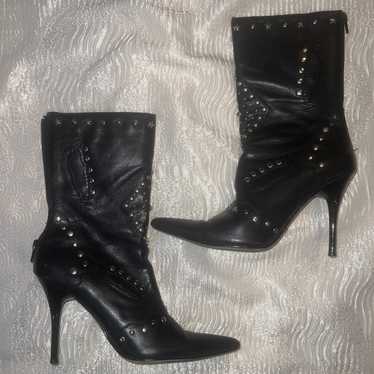 Studded heeled boots