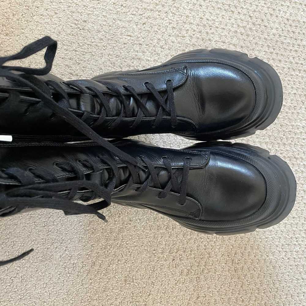 ZARA laced genuine leather combat boots size 6.5 - image 11