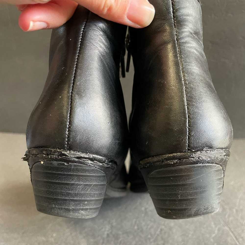 Rieker Black Leather Zip Detail Booties 38 US 7 - image 6