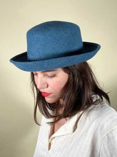 Clyde Steel Blue Wool Felt Modern Bowler Hat | Use