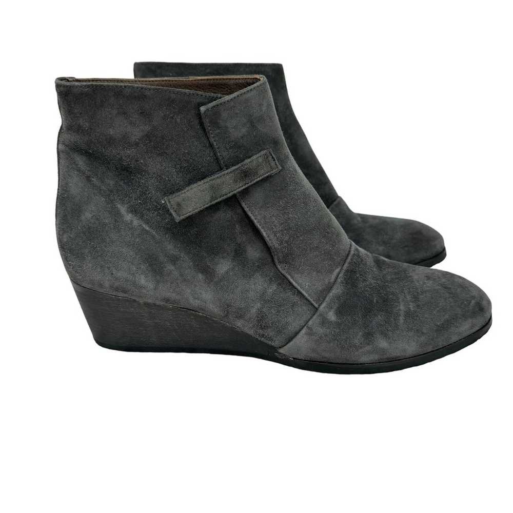 Coclico wedge ankle boots gray suede leather hook… - image 1