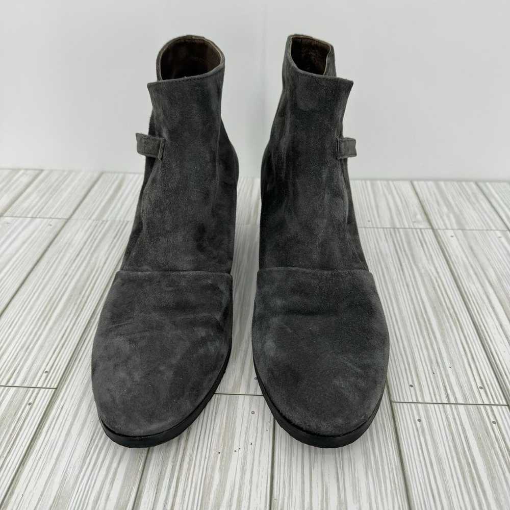 Coclico wedge ankle boots gray suede leather hook… - image 3