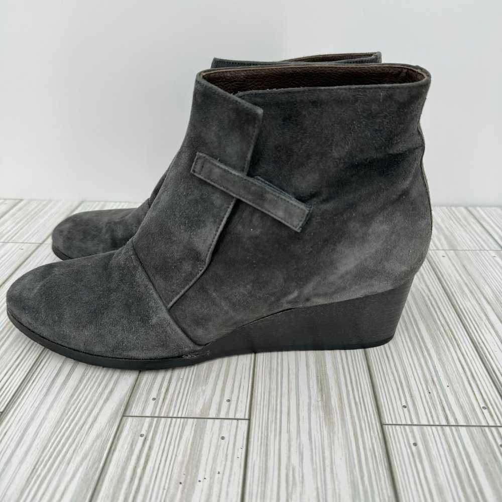 Coclico wedge ankle boots gray suede leather hook… - image 4
