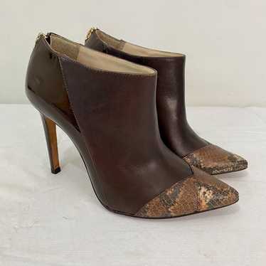 Anthropologie Guilhermina Brown Leather Heeled Boo