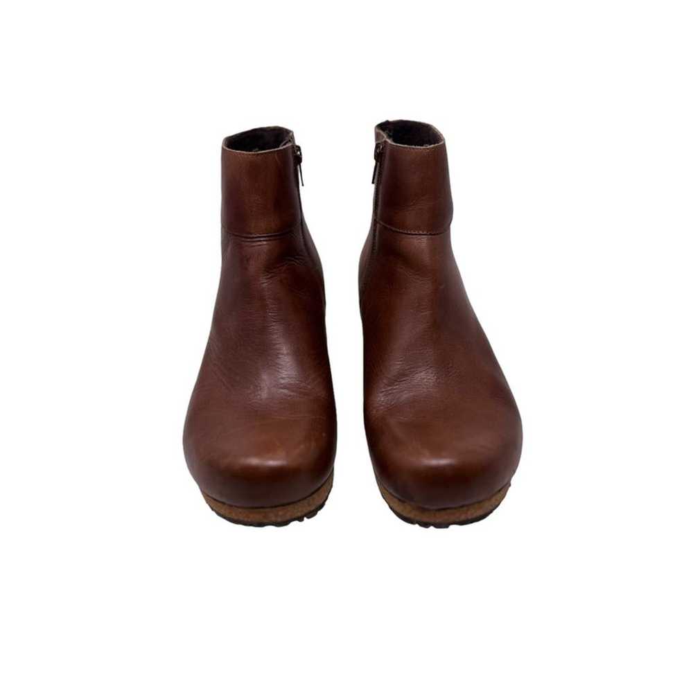 Birkenstock Papillio Ebba brown leather wedge boo… - image 2