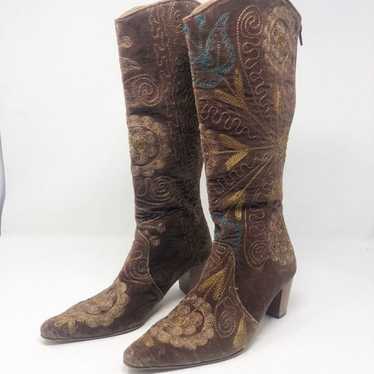 Artemis Turkish Brown Embroidered Boots