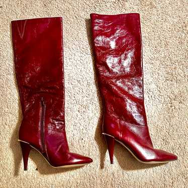 Michael Kors Rosalyn Tall Knee High Oxblood Leath… - image 1
