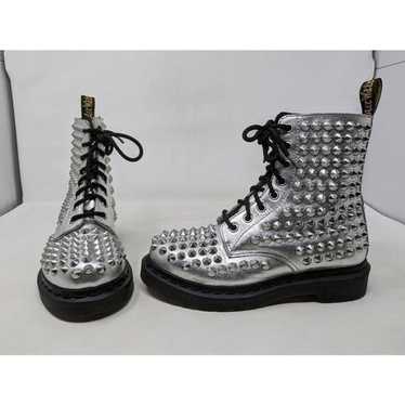DR. MARTENS SPIKE 1460 8 HOLE SILVER SPIKED BOOTS… - image 1