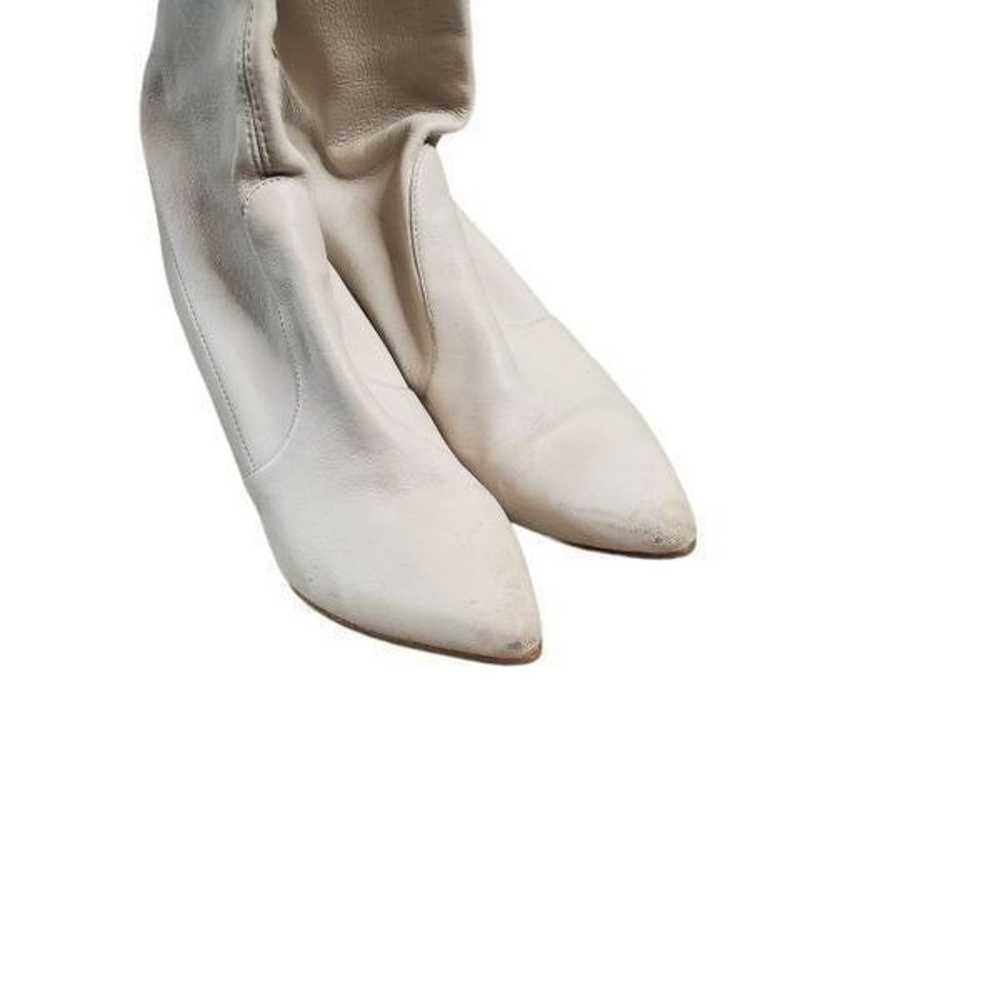 Stuart Weitzman White Clinger Stretch Ankle Boots… - image 11