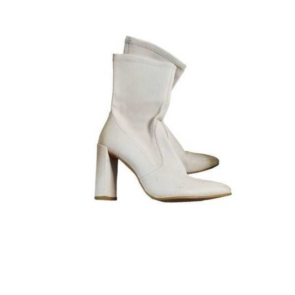 Stuart Weitzman White Clinger Stretch Ankle Boots… - image 1