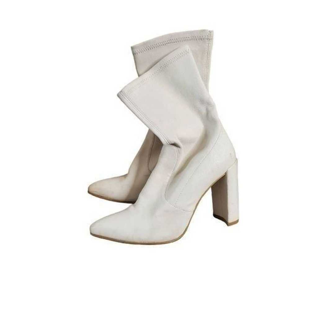 Stuart Weitzman White Clinger Stretch Ankle Boots… - image 6