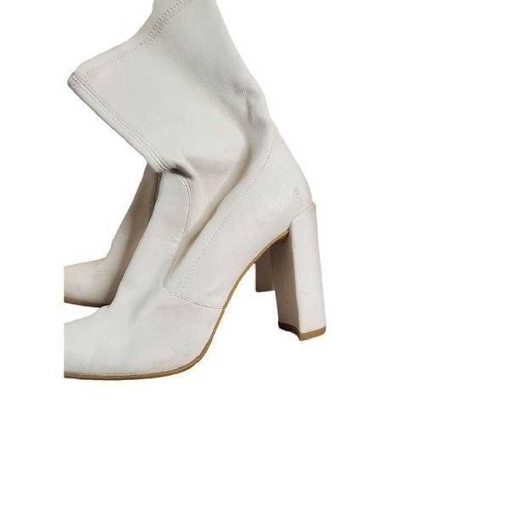 Stuart Weitzman White Clinger Stretch Ankle Boots… - image 7