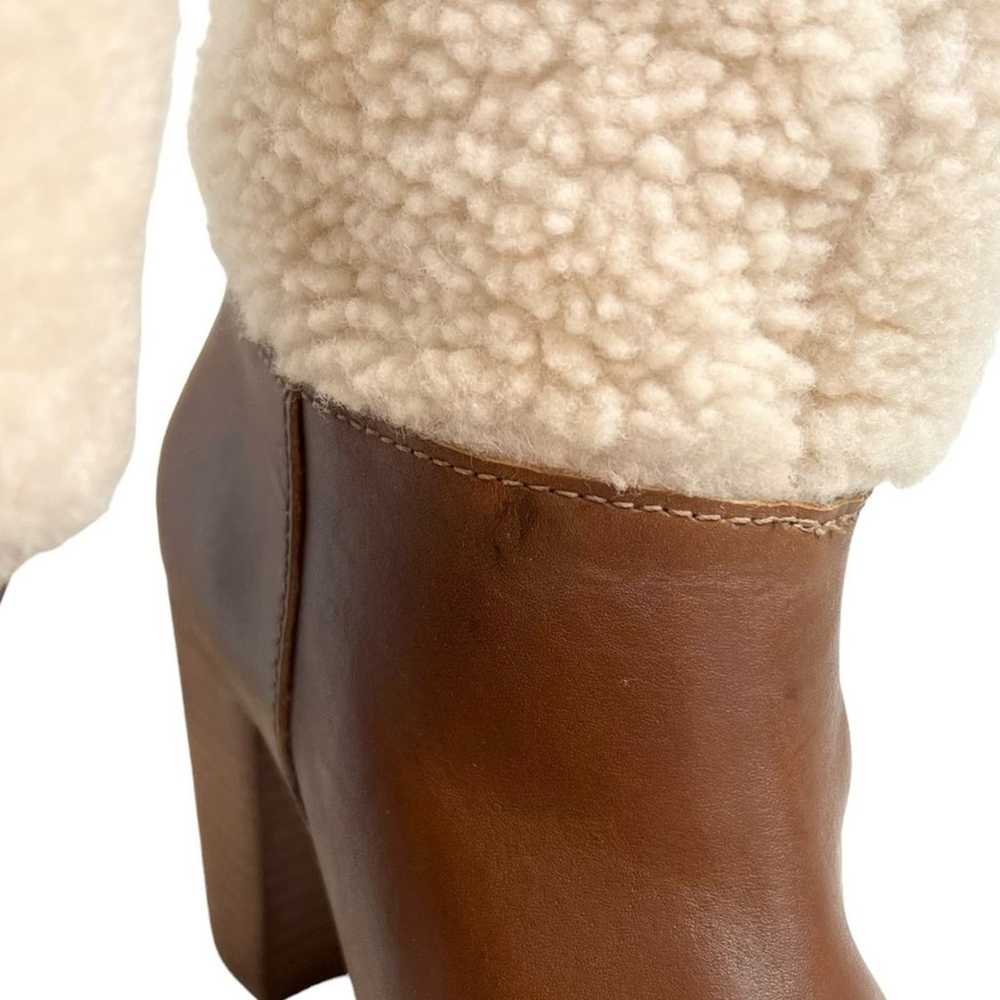 Ugg Ava Shearling Heeled Knee High Brown Leather … - image 5