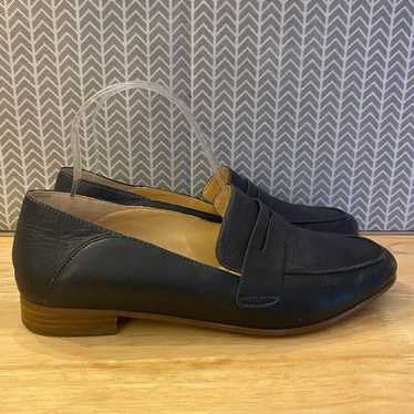 Clarks black leather loafers Sz 9