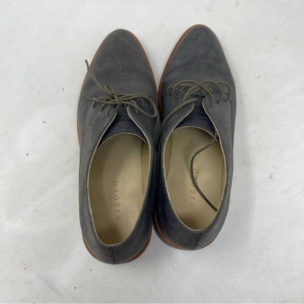 Nisolo James Oxford Slate grey nubuck leather sz 7 - image 10