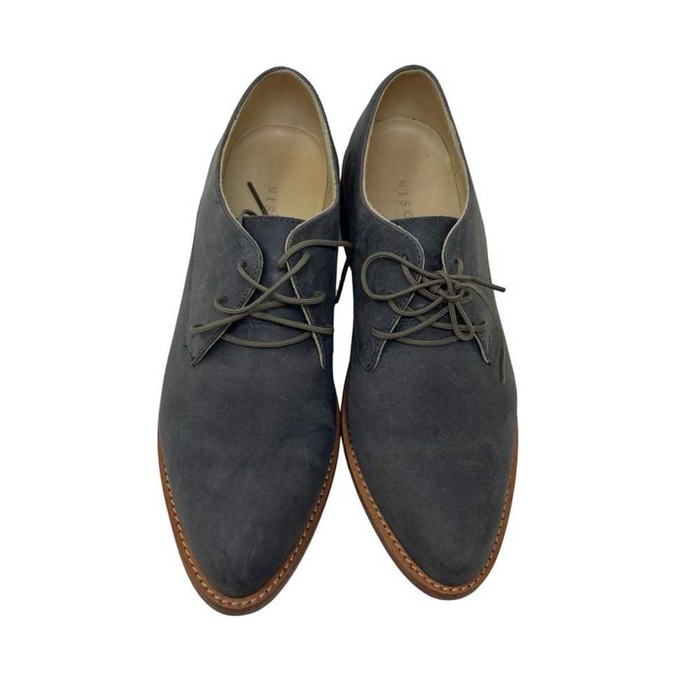 Nisolo James Oxford Slate grey nubuck leather sz 7 - image 2