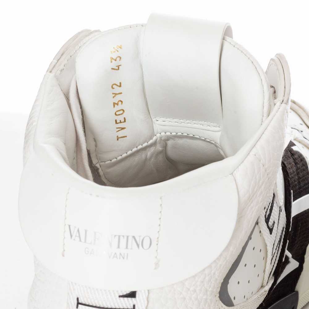 White and Black VL7N Web Logo Mid-Top Sneakers Me… - image 10