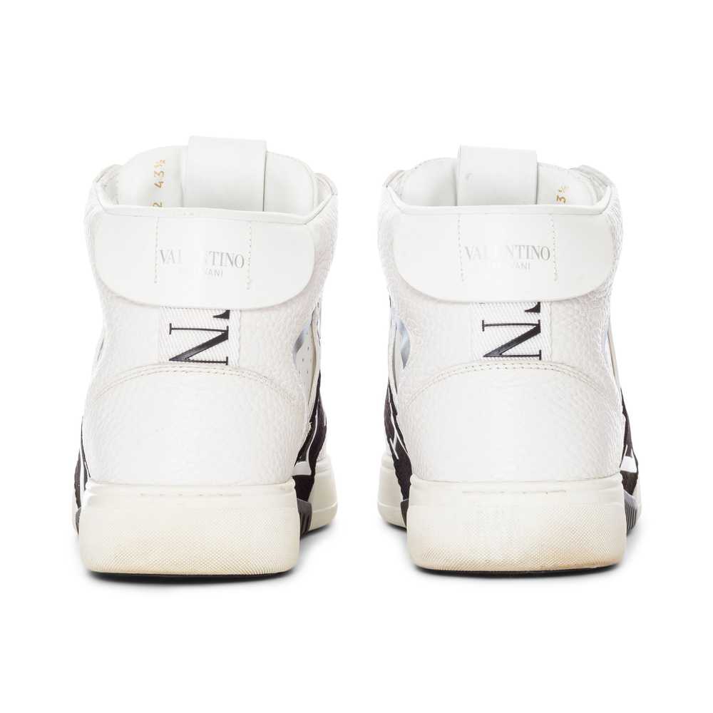 White and Black VL7N Web Logo Mid-Top Sneakers Me… - image 6