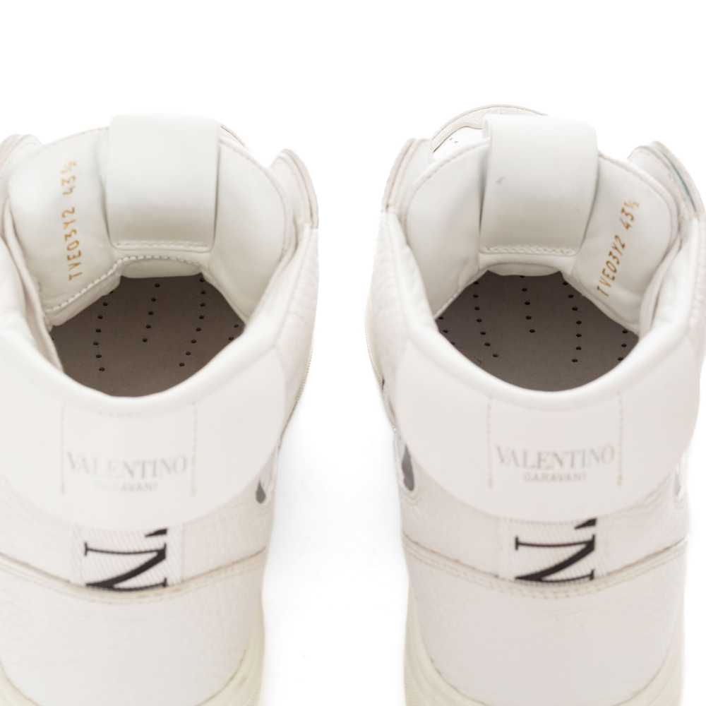 White and Black VL7N Web Logo Mid-Top Sneakers Me… - image 8