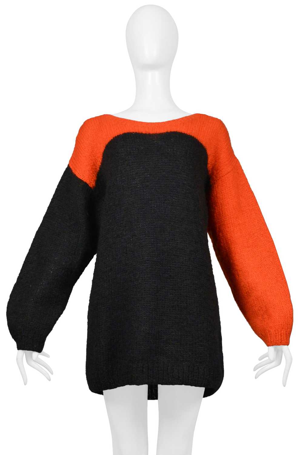 STEPHEN SPROUSE UNISEX BLACK & RED ORANGE MOHAIR … - image 1