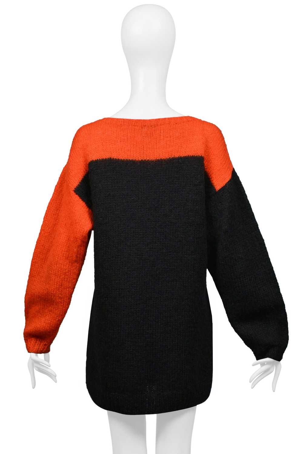 STEPHEN SPROUSE UNISEX BLACK & RED ORANGE MOHAIR … - image 2