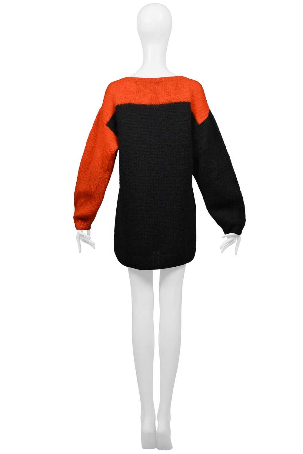 STEPHEN SPROUSE UNISEX BLACK & RED ORANGE MOHAIR … - image 4