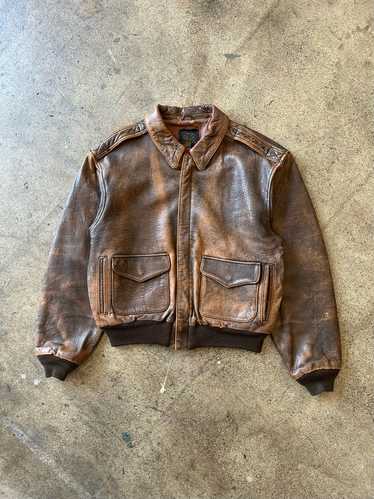 1980s Avirex A2 Brown Leather Jacket