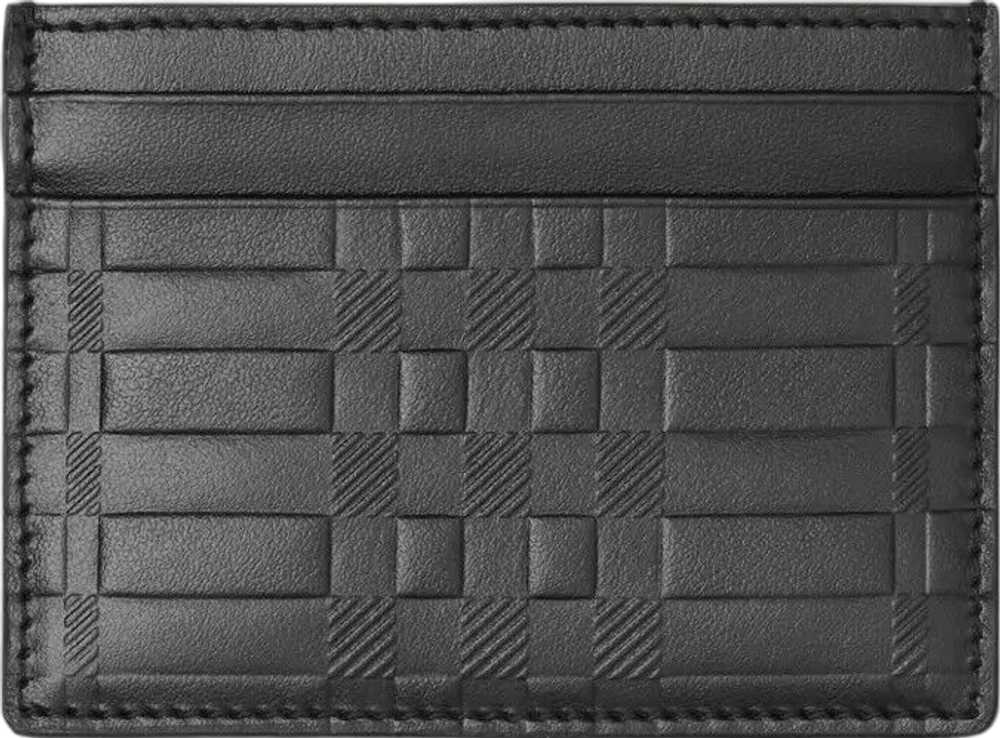 Burberry Black Leather Check Embossed Card Holder… - image 1
