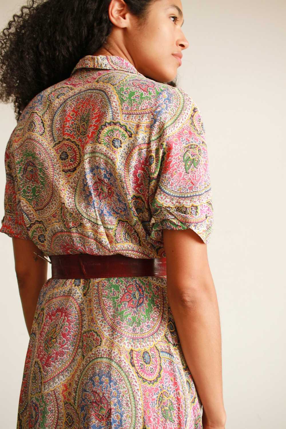 1940s Floral Print Cold Rayon Dressing Gown - image 7
