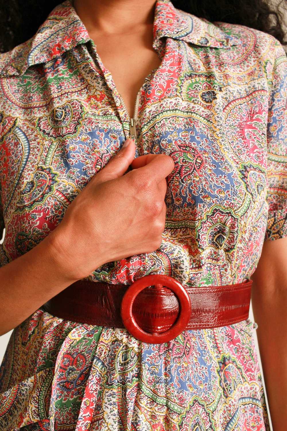 1940s Floral Print Cold Rayon Dressing Gown - image 8