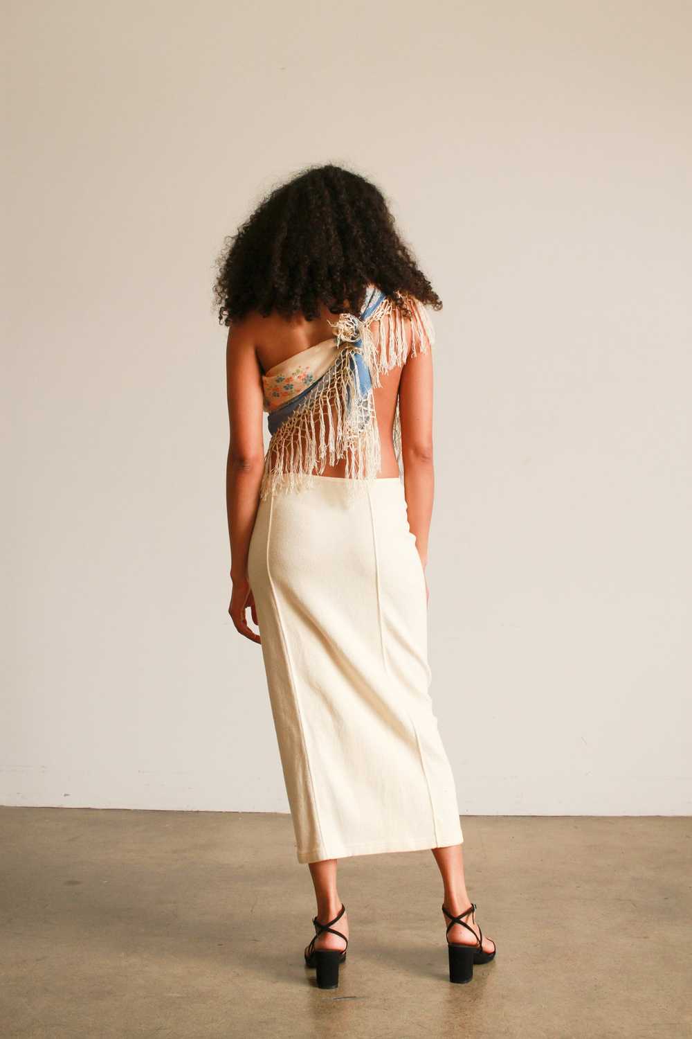 1990s Cream Max Studio Knit Tube Skirt - image 6