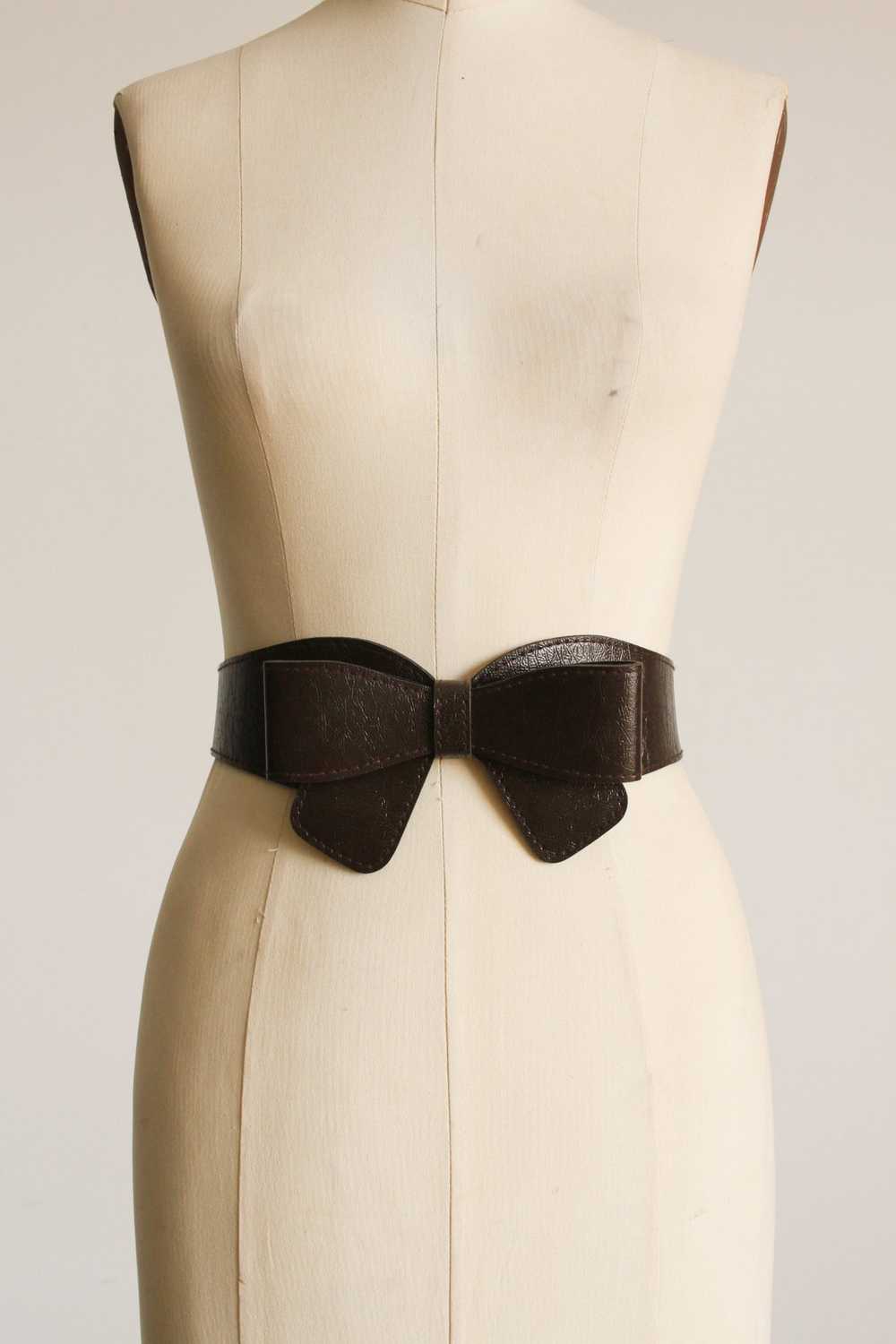 1990s Dark Brown Bow Belt - image 4