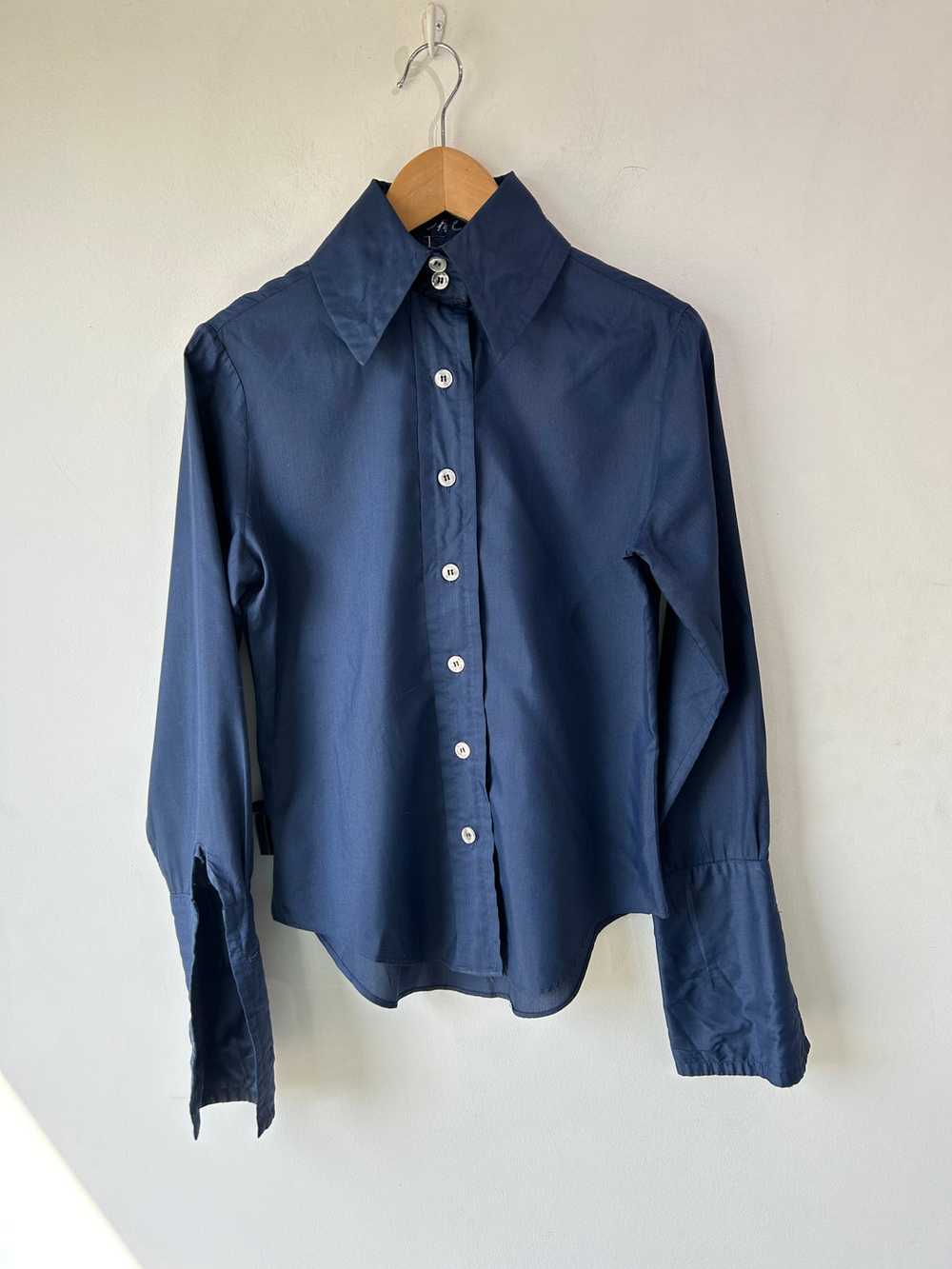 Vintage Saels Blue Tuxedo Shirt - image 1