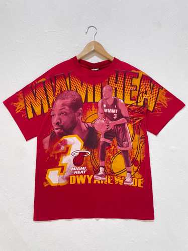 Vintage Y2k Miami Heat Dwayne Wade AOP T-Shirt Sz.