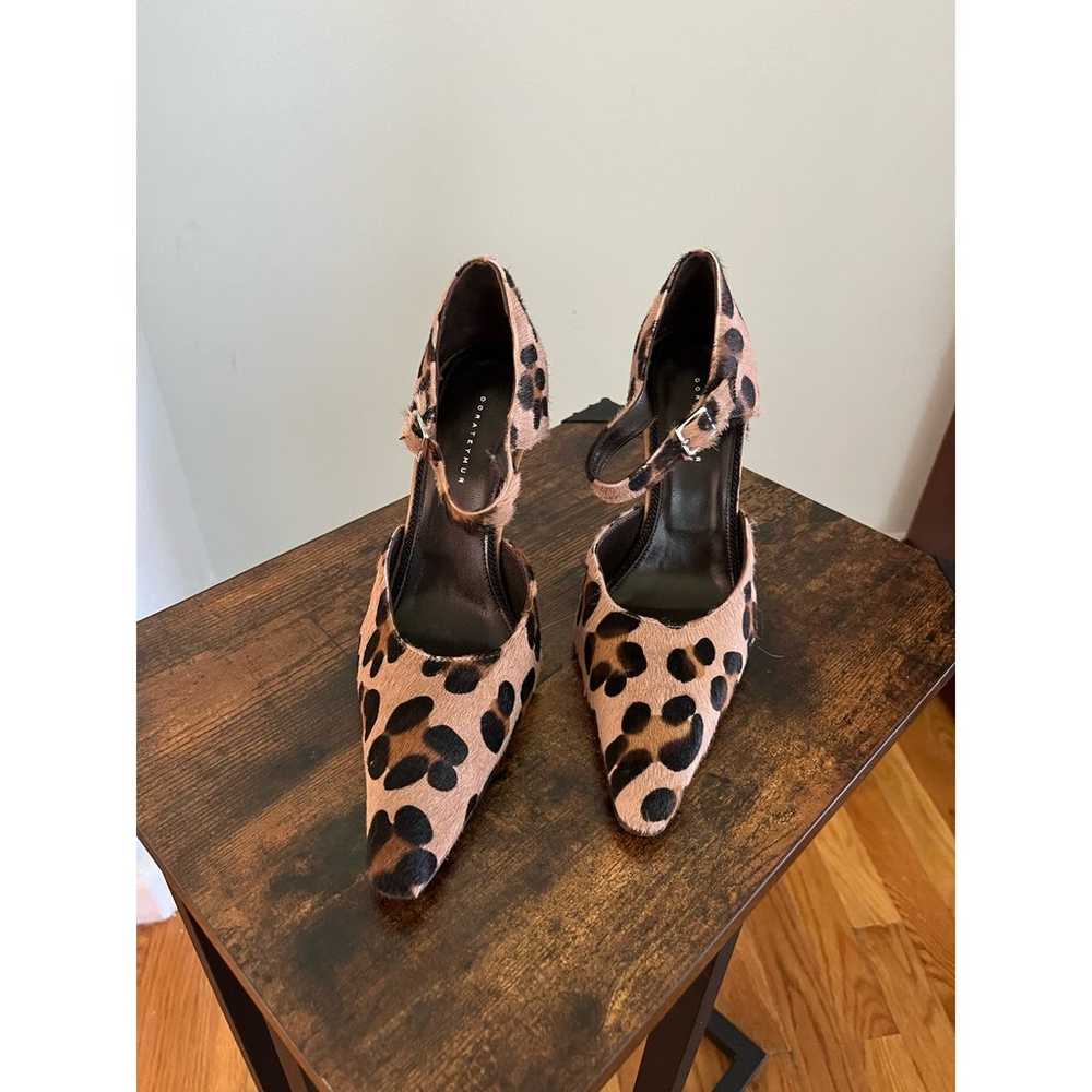 Dora Teymur Leopard Print Calf Hair Pointed Toe P… - image 3