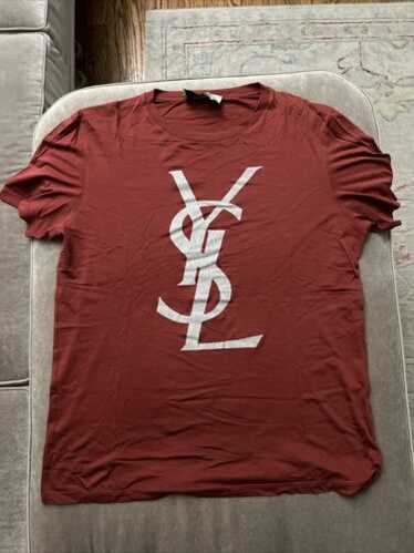 タ*シ様 932 デッドストック90s YSL メンズ ロゴプリント Tシャツ Yves Saint Laurent T Shirt Vintage 90s Y2K YSL Luxury Brand