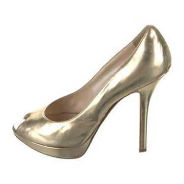 christian dior authentic Solid Gold Peep Toe Leat… - image 1