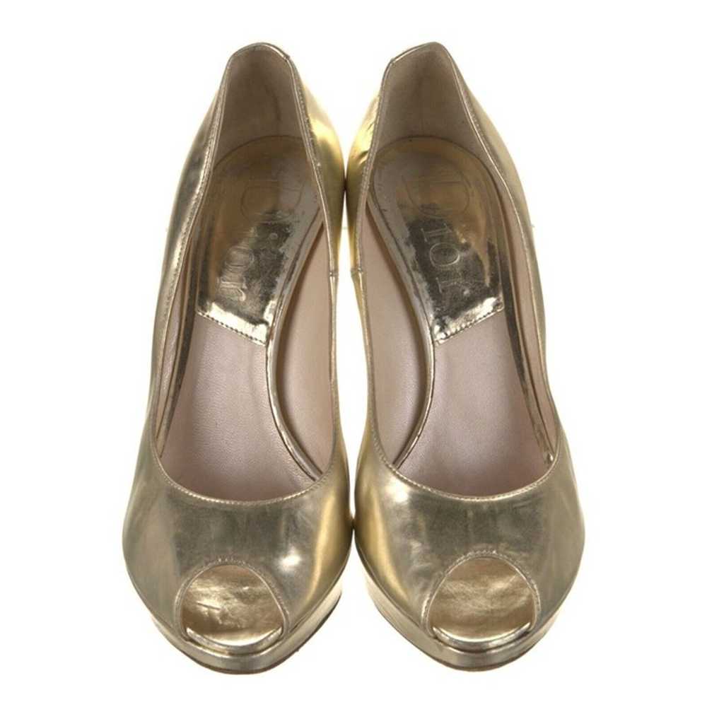 christian dior authentic Solid Gold Peep Toe Leat… - image 3